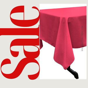 FUCHSIA -Polyester Poplin Washable Rectangular Tablecloth, Stain Wrinkle Resistant Table Cover Fabric Table Cloth for Dinning, Kitchen,Party