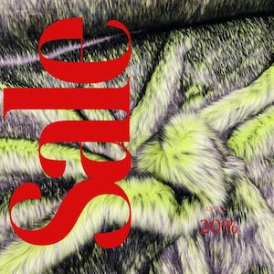 HUSKY - Long Pile Fabric Faux Fur Fabric By Yard, Husky Faux Fake 2 Tone Shaggy