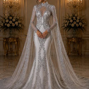 silver stretch glitter wedding dress Silver Stretch Glitter Wedding Dress L307