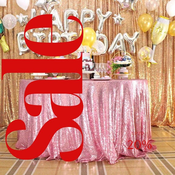 Tovaglia Rotonda Con Paillettes Rosa – 304,8 Cm – Scintillante Per Matrimoni, Feste, Compleanni E Baby Shower – Tessuto Paillettes - 2
