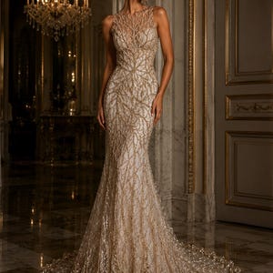 Beaded Peach Dress