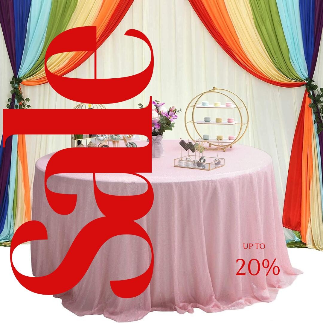Tovaglia Rotonda Con Paillettes Rosa 304,8 Cm - Scintillante E Drappeggiata - Per Matrimoni, Feste Di Compleanno E Baby Shower