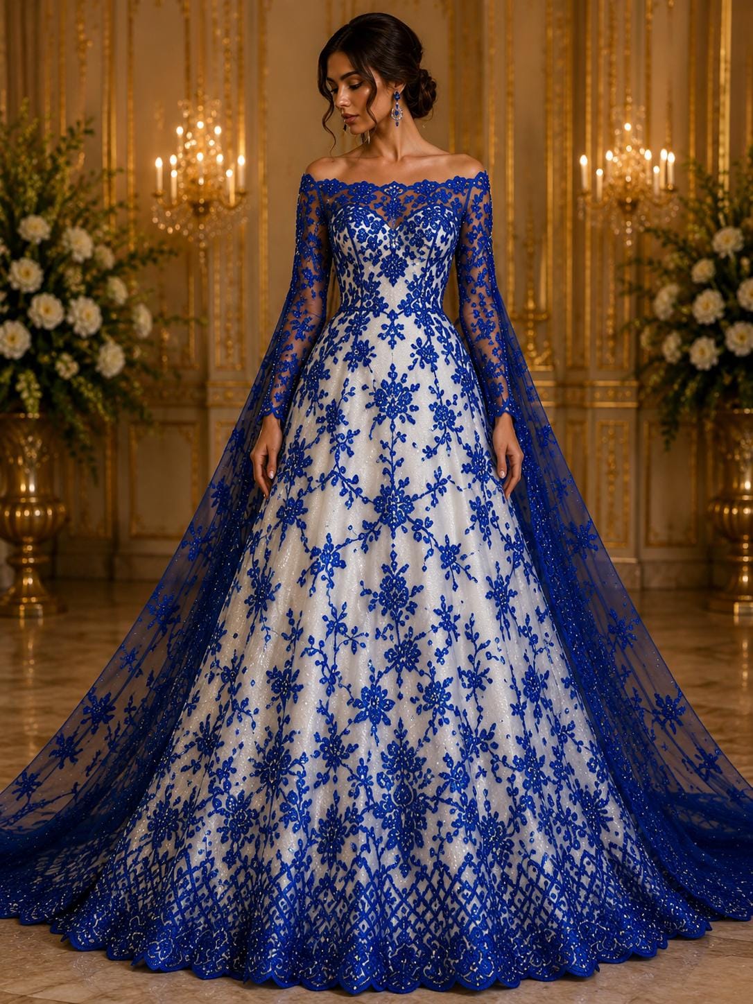 elegant royal blue wedding dress Luxurious Design Lace - 3 Easy Halloween costume