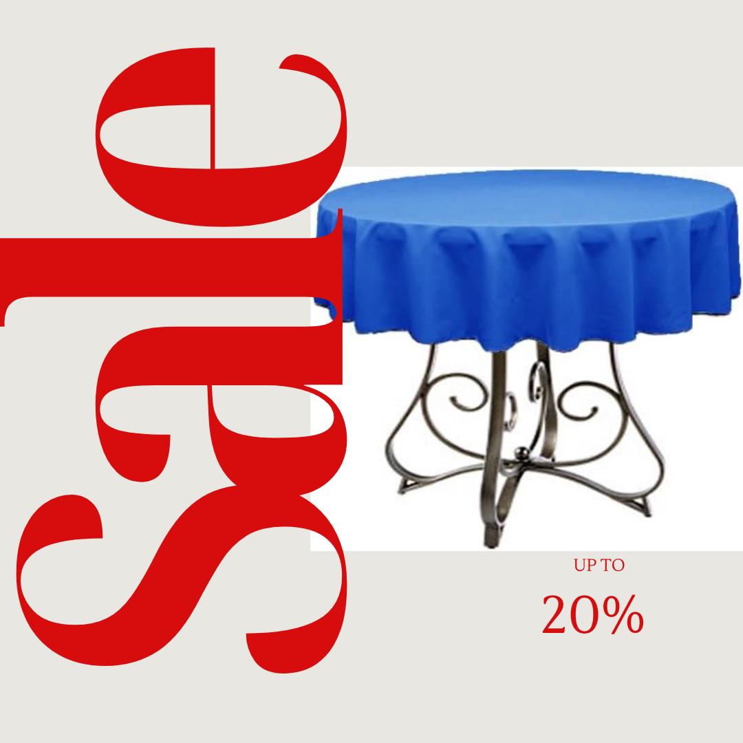 ROYAL BLUE - Polyester Poplin Washable Round Tablecloth,  Table Cover Fabric Table Cloth for Dinning, Kitchen, Party, Holiday
