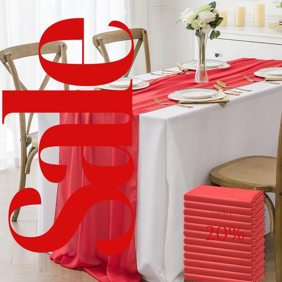Runner Da Tavola Boho Rosso E Avorio 122x30,5 Cm - Tessuto Misto Cotone E Poliestere, Ricamato, Per Matrimoni E Decorazione Casa