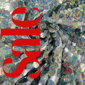 ROND: pailletten pailletten mesh stof/54 inch breed op maat gesneden.