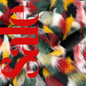 Multi-Color Animal Fake Faux Fur Fabric By The Yard.| Faux Fur | High Quality Ultra Soft Fur Fabric .