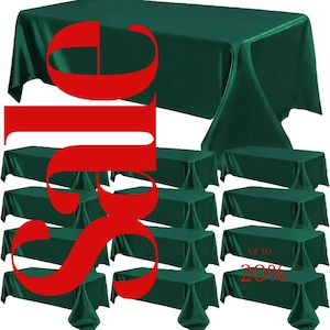 HUNTER - 12 PACK - Tablecloth Satin Tablecloth Wedding Rectangle Tablecloth Smooth Fabric Overlay Cover for Wedding Banquet Party Events