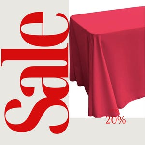 FUCHSIA - Polyester Poplin Washable Rectangular Tablecloth, Table Cover Fabric Cloth for Dinning, Kitchen, Party. Choose Size Below
