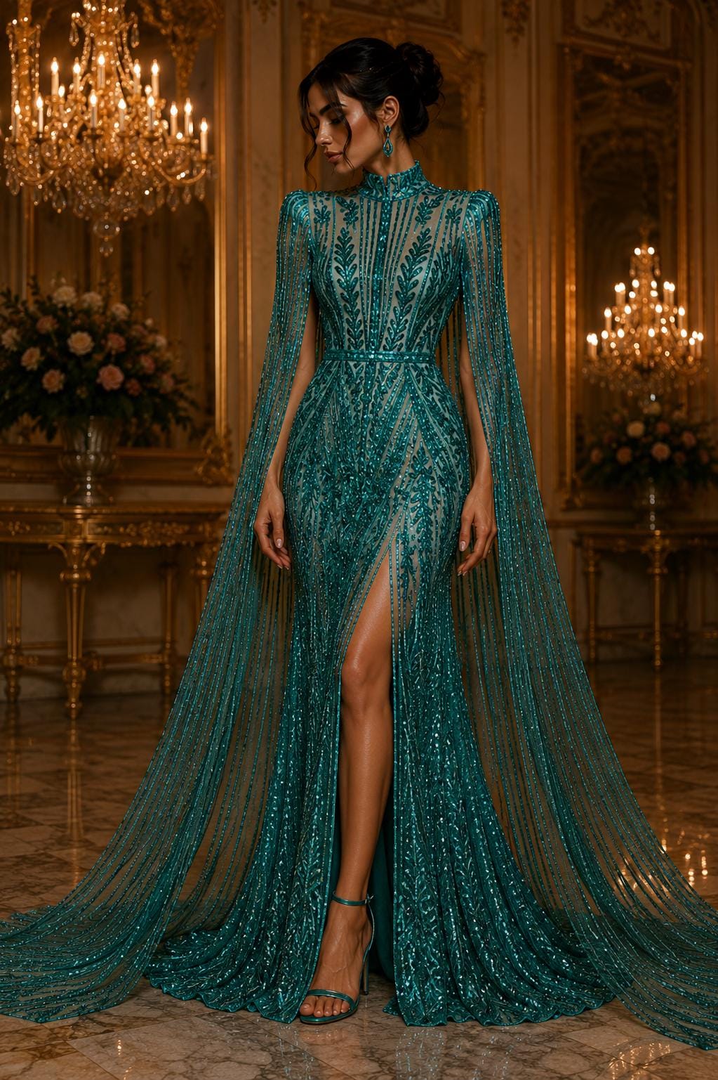 Royal Green Dress