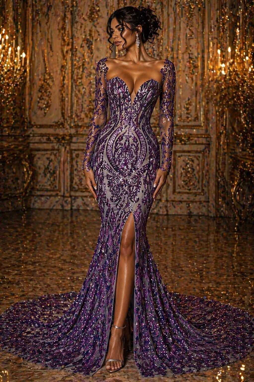 Purple Rhinestones Dresses - Etsy