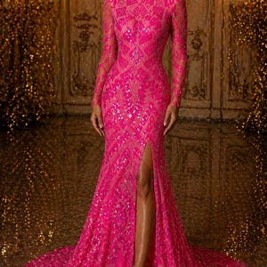 Hot Pink Prom Dress - Etsy
