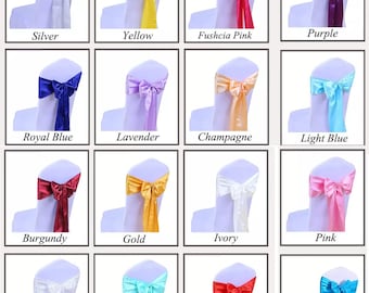 100 Fiocchi Per Sedie In Raso, Colore Viola, 18x275 Cm, Fasce In Poliestere Per Matrimoni, Lauree, Compleanni, Decorazioni Eventi - 2