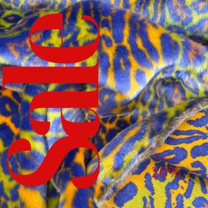 LEOPARD -  Faux Fur Fabric By The Yard, Leopard Short Pile Fur Fabric, Multi-Color