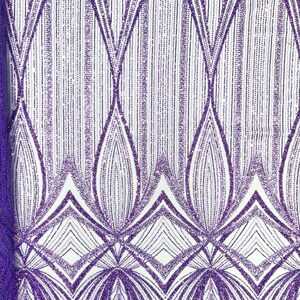 LAVENDER - Geometric Luxury Lace - Beaded Design With Embroidered ...