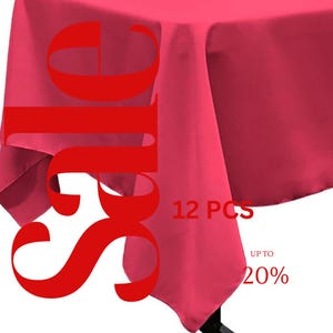 FUCHSIA - 12 PACK - Polyester Poplin Washable Rectangular Tablecloth, Table Cover Fabric Table Cloth for Dinning, Kitchen,Party