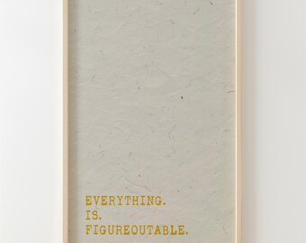 Alles ist figurbetont, Minimal Typografie Druck, Inspirierende Familie Wand Kunst, Glückliches Positives Zitat Wohnkultur Digitaler Download