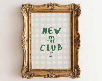 Nuevo en el Club: Decoración de pared para habitación infantil con temática de golf, lámina de golf para niños, decoración deportiva para habitación infantil, baby shower con temática de golf, regalo para amantes del golf, póster imprimible para sala de juegos.