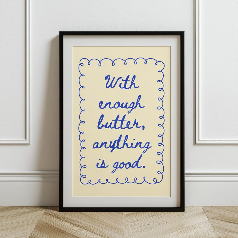 Butter Art Print, Trendy Kitchen Decor, Pantry Decor, Fun Kitchen Wall ...