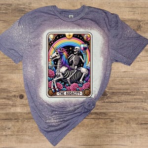 The Audacity Tarot Card  bleached Shirt, skeleton Tarot Card Tee, The audacity skeleton Tarot Card shirt, Tarot card shirt, Mystical Tarot
