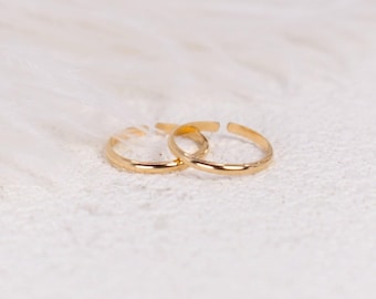 14k Gold Toe Ring Set- Adjustable Gold Filled Toe Ring Toe Ring - Minimalist Jewelry -  Polished Gold Toe Ring 14k Gold- Rose Gold Toe Ring