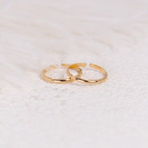 14k Gold Toe Ring Set- Adjustable Gold Filled Toe Ring Toe Ring - Minimalist Jewelry -  Polished Gold Toe Ring 14k Gold- Rose Gold Toe Ring
