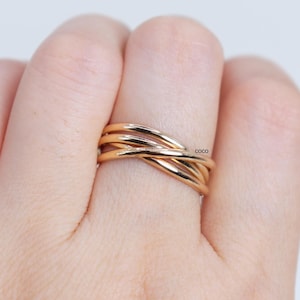 Fidget Ring for Women -Meditation Ring Spinner of 4 -Elegant Set Of Interlocking Ring -fidget ring Available In Gold- Meditation Ring