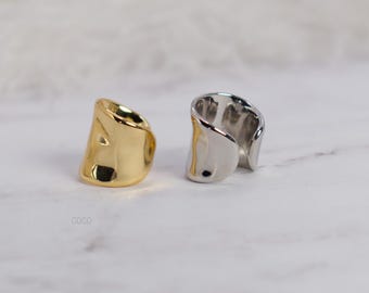 Gold Ear Cuff- Cartilage Ear Wrap- Silver Cuff & Wrap Earrings -No Piercing- Cartilage Clip Earrings