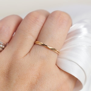 Gold Double Ring - Double Band Minimalist Ring - Silver and Rose Gold Double Ring For women -Simple Design- stackable Ring -Dainty Ring Gold