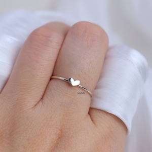 Tiny Heart Ring -Stackable Ring- Dainty Ring Gold - Delicate Ring - 14k Gold Fill- Sterling Silver Ring - Minimalist Ring - Holiday Gift