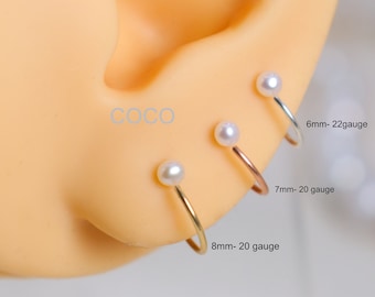 925 Silver Nose Ring ~ 14k Gold Nose Hoop ~Tiny Nose Ring~ Nose Piercing Ring- Silver/ Rose Gold Nose Ring ~ Adjustable Nose ring