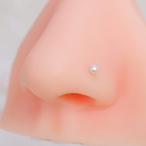 Gold Nose Ring- 20- 22 gauge Nose Ring Stud - Screw Pearl Nose Stud- L-Shape Nose Stud -925 Sterling Silver Nose Ring- Nose Piercing jewelry