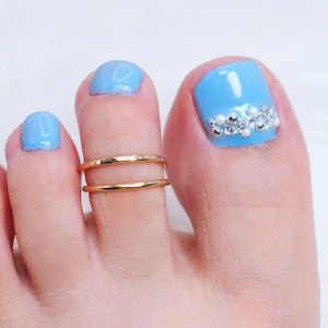 14k Gold Toe Ring - Toe Ring Set -Adjustable Gold Filled Toe Ring - Minimalist Jewelry - Polished Gold Toe Ring-  Silver Toe Ring or women