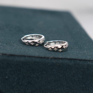 Star Diamond Huggie Earrings - Small Hoop Earrings - Minimalist Earrings - Gold Hoop Earrings - Tiny Huggie Earrings - Dainty huggie hoops image 17