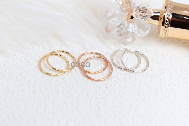 2 Toe Rings Set - 14k Gold Toe Ring Set - Silver Toe Ring Set -Adjustable Gold Filled Toe Ring - Minimalist Jewelry - Toe Ring or women image 2