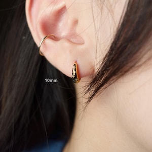 Star Diamond Huggie Earrings - Small Hoop Earrings - Minimalist Earrings - Gold Hoop Earrings - Tiny Huggie Earrings - Dainty huggie hoops image 7