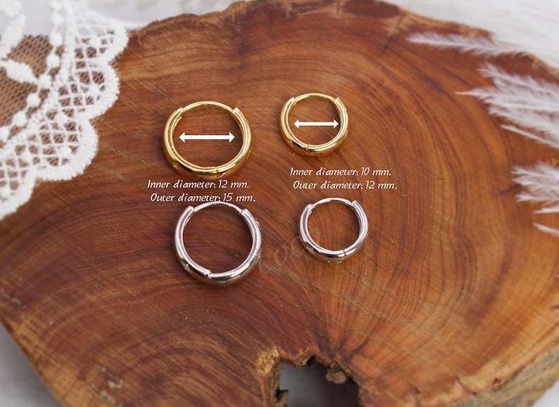 Star Diamond Huggie Earrings - Small Hoop Earrings - Minimalist Earrings - Gold Hoop Earrings - Tiny Huggie Earrings - Dainty huggie hoops image 3
