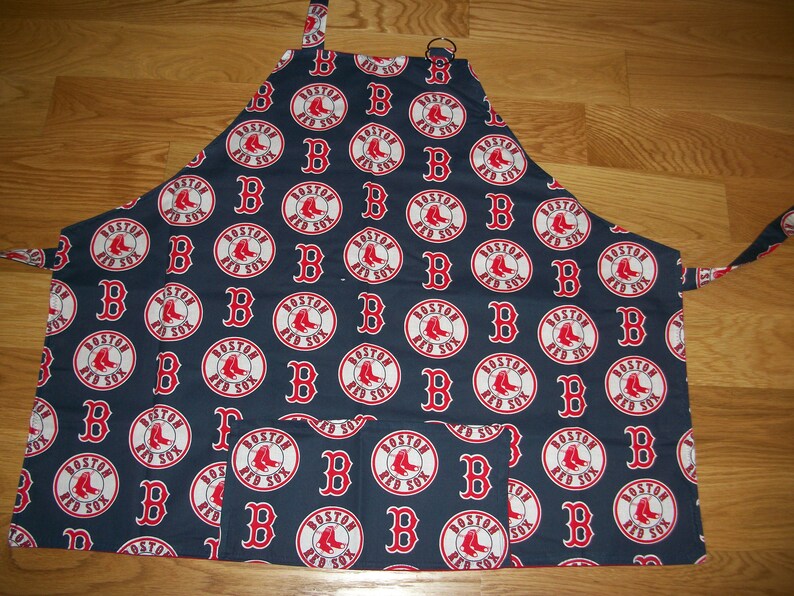 Barbeque Apron in Sports Patterns Baseball Atlanta Braves , Boston Red Sox Red or Navy, or Oakland Athletics