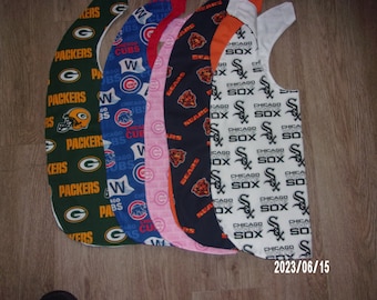 Adult Bib Standard Length  (Clothes Protector)(Chicago Bears, Chicago Cubs,  Chicago White Sox and Green Bay Packers))