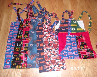 Child's Apron (Chicago Cubs, Chicago Blackhawks or Chicago Bears Patterns)