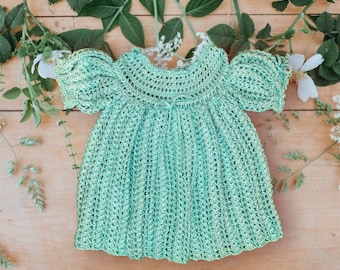 Pretty Little White and Green Crochet Dress! - Etsy