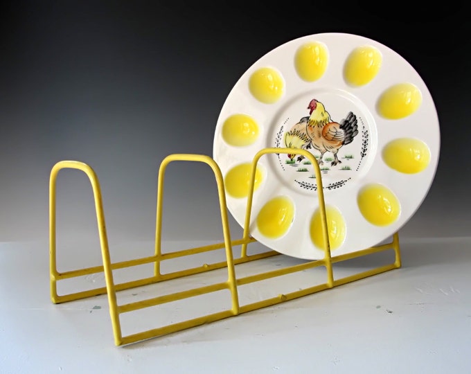 Yellow Dish Rack Retro Dish Drainer Rubber Coated Wire Rack Etsy