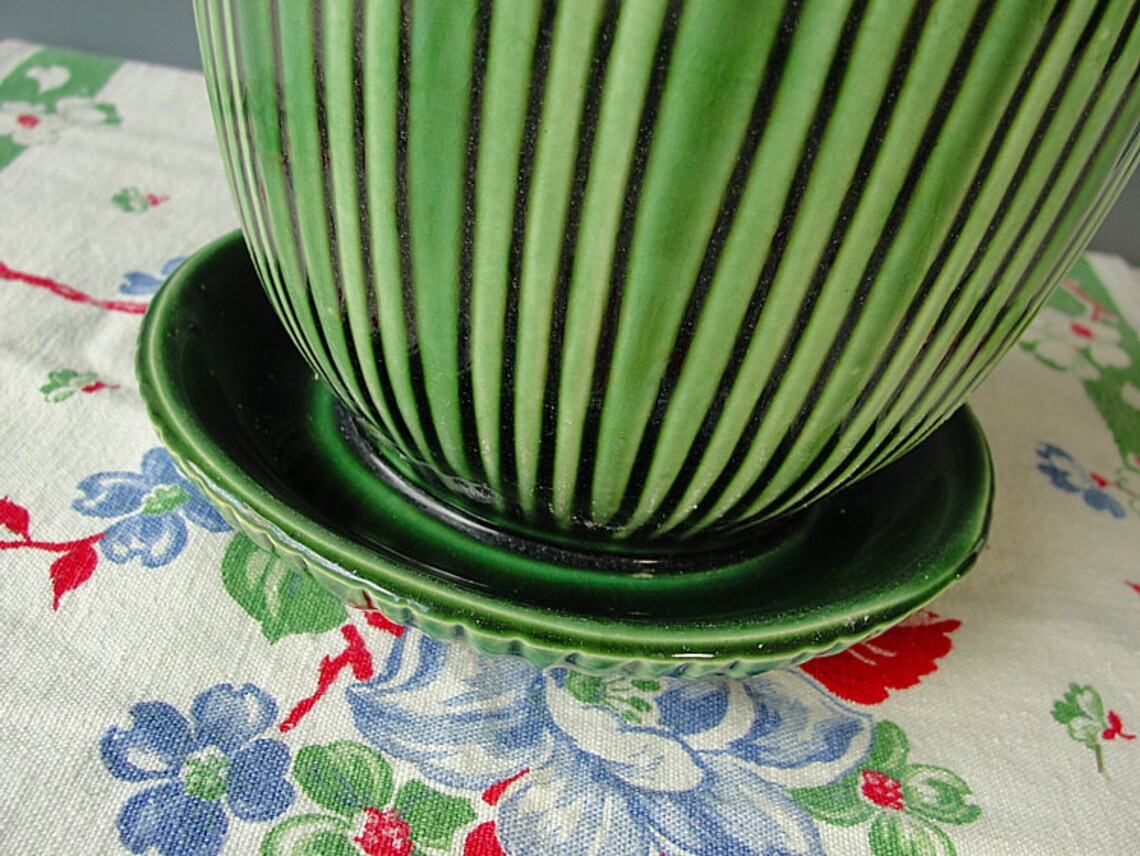 McCoy Green Pottery Planter Vintage Ceramic Pot MCP Mount Etsy
