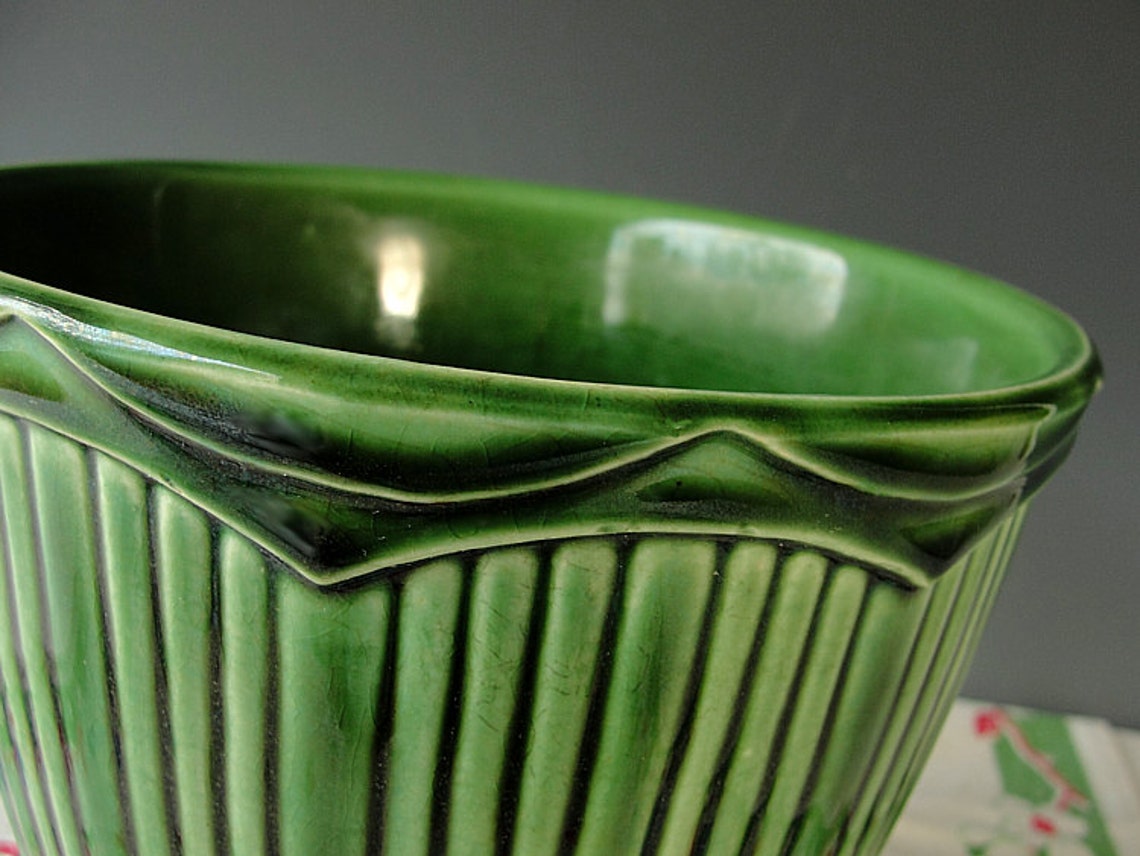 McCoy Green Pottery Planter Vintage Ceramic Pot MCP Mount Etsy