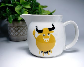 Vintage Arabia Finland Heluna Cow / Steer / Bull Pitcher, Creamer, Mid-century modern, 1960s