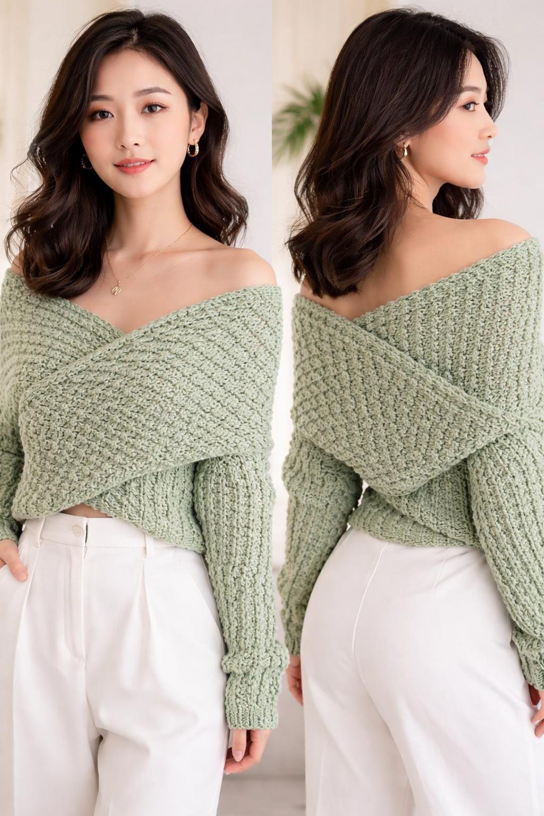 Sage Wrap Sweater Crochet Pattern PDF – Beginner Friendly Long Wrap ...