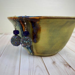 Purple druzy and amethyst earrings,druzy earrings,amethyst earrings,sparkly earrings,crystal earrings, genuine gemstone earrings,crystals