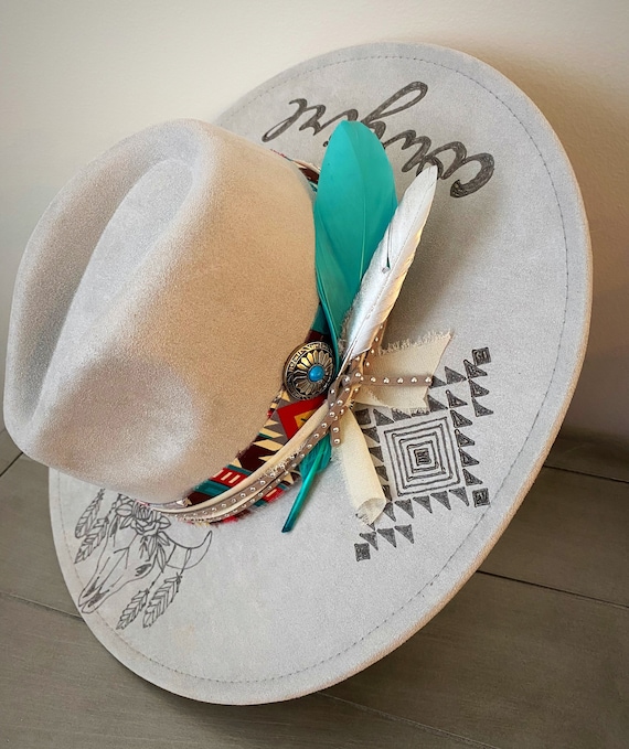 Cowgirl Gray Hat,cowgirl Hat,wide Brim Fedora,gray Hat 