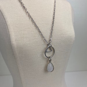 Geometric rainbow moonstone necklace