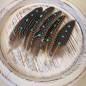 Turquoise Studded Pheasant Feather: Western Boho Hat Accessory Bild 17